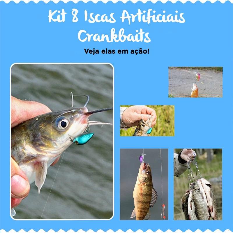 Kit 8 Iscas Artificiais Crankbaits