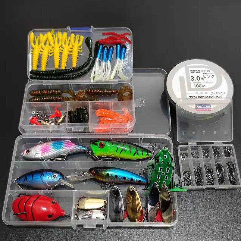 Kit para Pesca com 164 Peças - Linha, Anzol e Iscas Artificiais